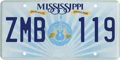 MS license plate ZMB119