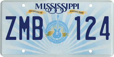 MS license plate ZMB124