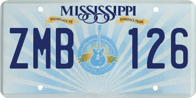 MS license plate ZMB126