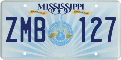 MS license plate ZMB127