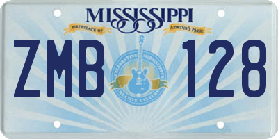 MS license plate ZMB128