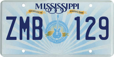 MS license plate ZMB129