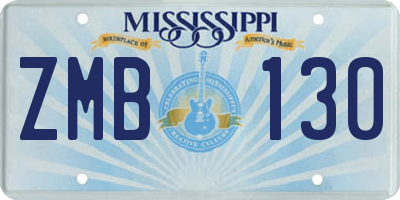 MS license plate ZMB130