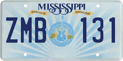 MS license plate ZMB131