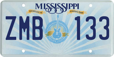 MS license plate ZMB133
