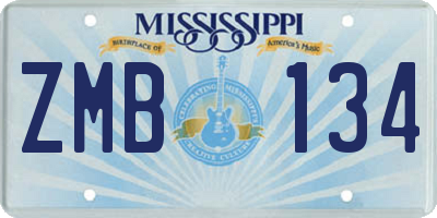 MS license plate ZMB134