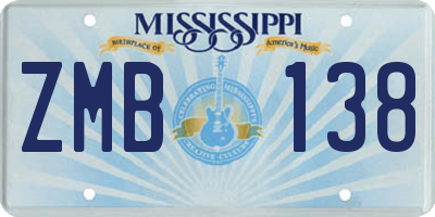 MS license plate ZMB138