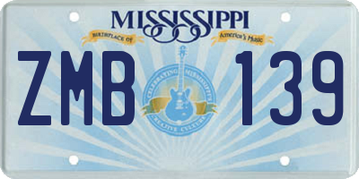 MS license plate ZMB139