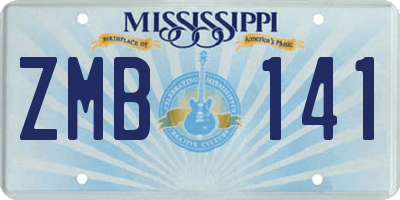 MS license plate ZMB141