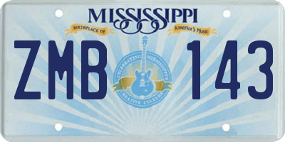 MS license plate ZMB143