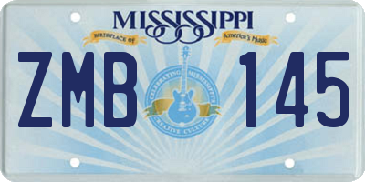 MS license plate ZMB145