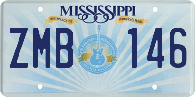 MS license plate ZMB146