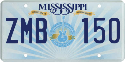 MS license plate ZMB150