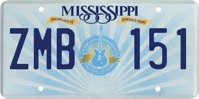 MS license plate ZMB151