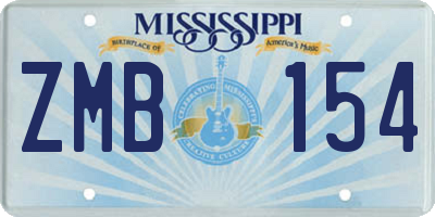MS license plate ZMB154