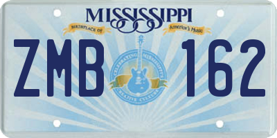 MS license plate ZMB162