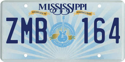 MS license plate ZMB164