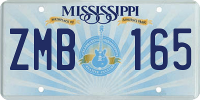 MS license plate ZMB165