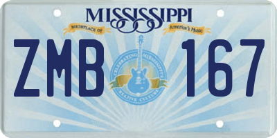 MS license plate ZMB167