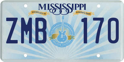 MS license plate ZMB170