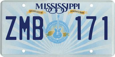 MS license plate ZMB171