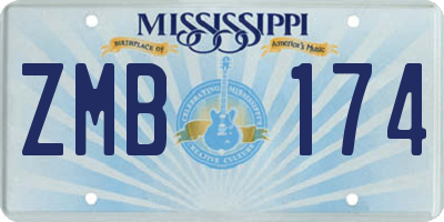 MS license plate ZMB174