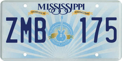MS license plate ZMB175
