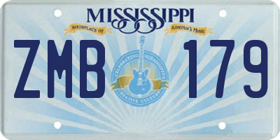 MS license plate ZMB179