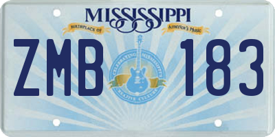 MS license plate ZMB183