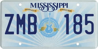 MS license plate ZMB185