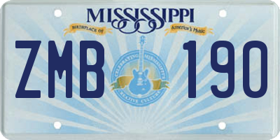 MS license plate ZMB190