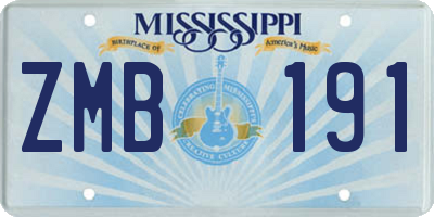 MS license plate ZMB191