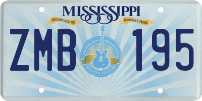 MS license plate ZMB195