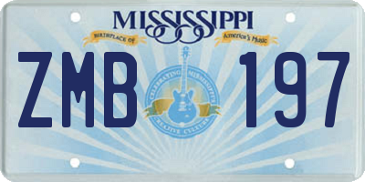 MS license plate ZMB197