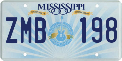 MS license plate ZMB198