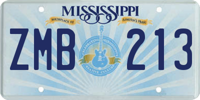 MS license plate ZMB213