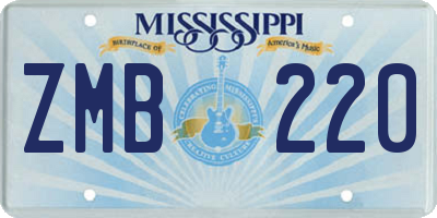 MS license plate ZMB220