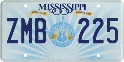 MS license plate ZMB225