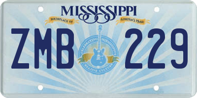 MS license plate ZMB229