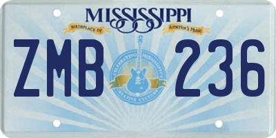 MS license plate ZMB236