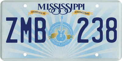 MS license plate ZMB238
