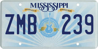 MS license plate ZMB239