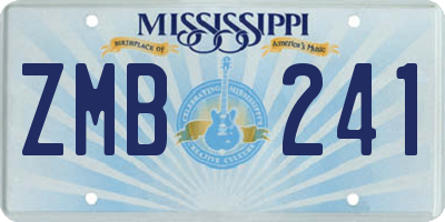 MS license plate ZMB241