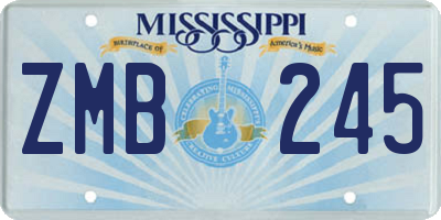 MS license plate ZMB245