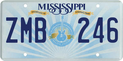 MS license plate ZMB246