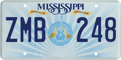 MS license plate ZMB248