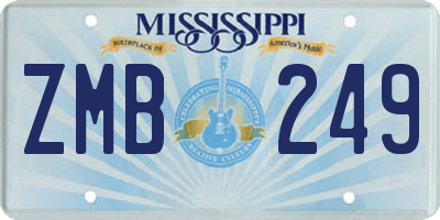 MS license plate ZMB249