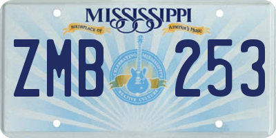 MS license plate ZMB253