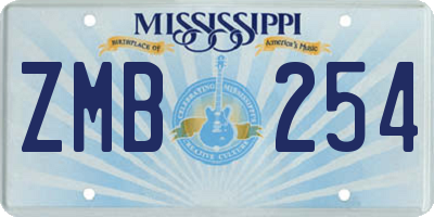 MS license plate ZMB254