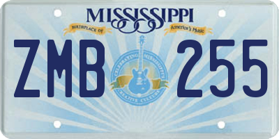 MS license plate ZMB255